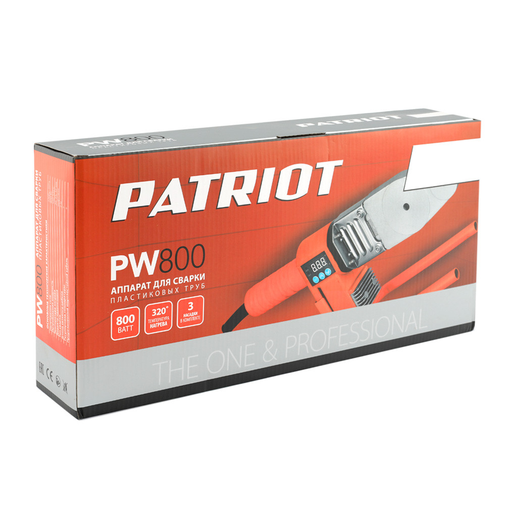 PATRIOT Аппарат для сварки п/п труб PW800 (0,8 кВт Ø труб 20-52мм 220В кейс °С 320) PATRIOT - фото 10 - id-p225089019