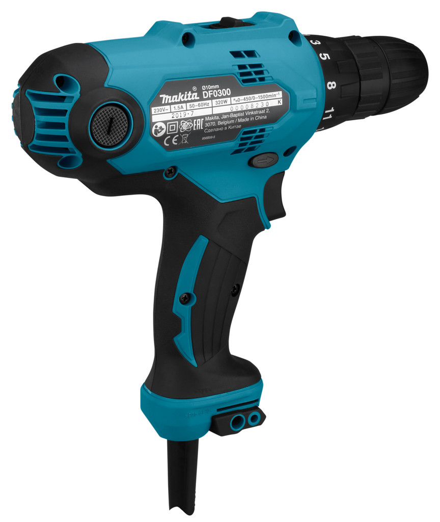 Makita Дрель-шуруповерт сетевая DF 0300 (320 Вт, 56 Нм, кор.) MAKITA - фото 4 - id-p225087224