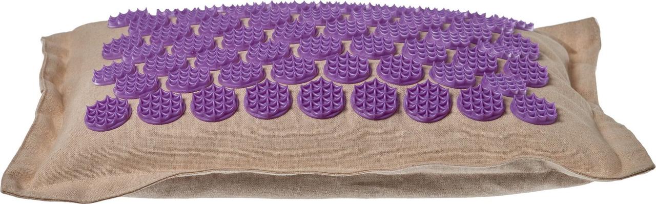 Подушка акупунктурная Нирвана бежевая, фиолетовые шипы, премиум-серия - фото 6 - id-p216563147