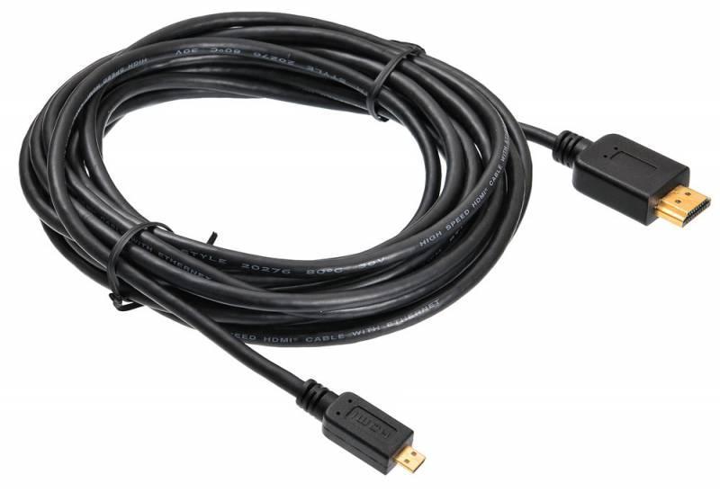 Кабель аудио-видео Buro HDMI 1.4 HDMI (m)/Micro HDMI (m) 5м. черный (MICROHDMI-5M) - фото 1 - id-p225089882