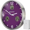 Часы настенные Bresser MyTime io NX Thermo/Hygro, 30 см, фиолетовые - фото 1 - id-p225090426