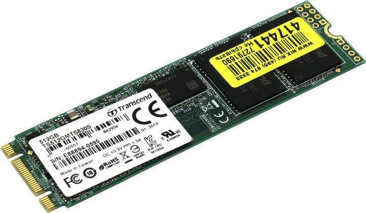 Накопитель SSD 512 Gb M.2 2280 B&M 6Gb/s Transcend 830S TS512GMTS830S 3D TLC - фото 1 - id-p225091956
