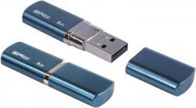Флеш накопитель 8Gb Silicon Power LuxMini 720, USB 2.0, Голубой (SP008GBUF2720V1D) - фото 1 - id-p225092057