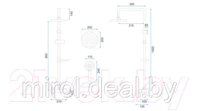 Душевая система REA P7007 - фото 9 - id-p225092660