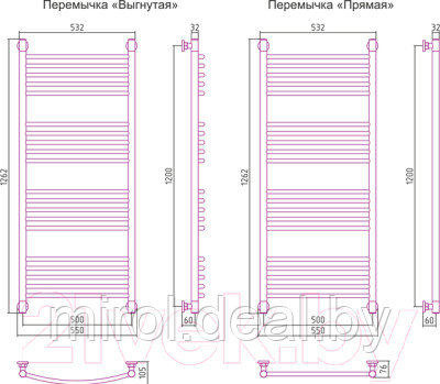 Полотенцесушитель водяной Сунержа Богема+ прямая 120x50 / 00-0220-1250 - фото 3 - id-p225092820