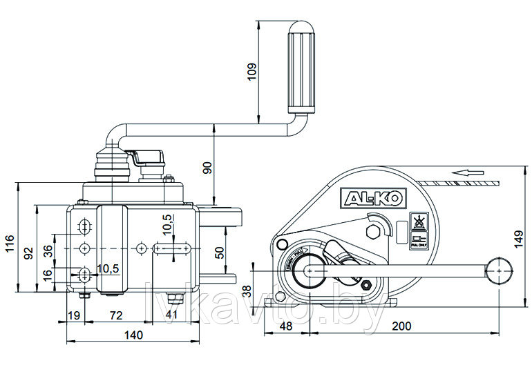 Лебедка AL-KO COMPACT 450, с тормозом, без сброса - фото 3 - id-p225095397