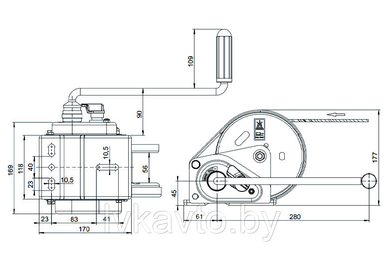 Лебедка AL-KO COMPACT 900, с тормозом, без сброса - фото 2 - id-p225095461