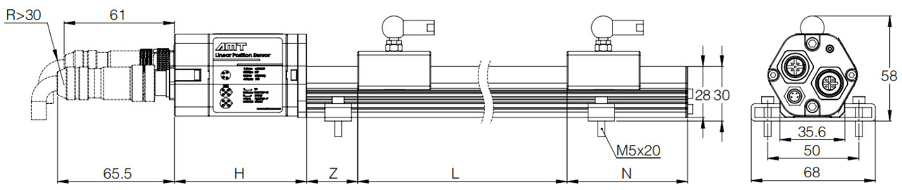 Магнитострикционные датчики линейных перемещений AMT Linear Position Sensor серии KP Profibus-DP - фото 2 - id-p225095696