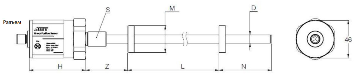 Магнитострикционные датчики линейных перемещений AMT Linear Position Sensor серии GS с аналоговым выходом - фото 2 - id-p225104168