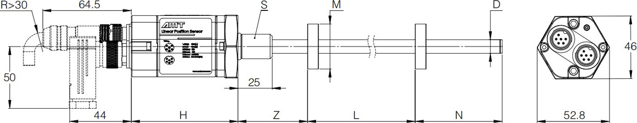 Магнитострикционные датчики линейных перемещений AMT Linear Position Sensor серии KH CANopen - фото 2 - id-p225104260