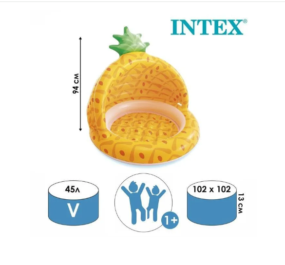 Бассейн надувной Intex Ананас 102x94 см