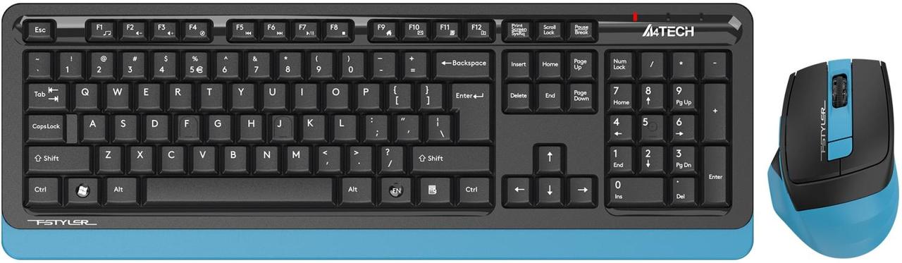 Клавиатура + мышь A4Tech Fstyler FG1035 клав:черный/синий мышь:черный/синий USB беспроводная Multimedia - фото 1 - id-p225104240