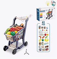 Детская тележка для супермаркета с продуктами