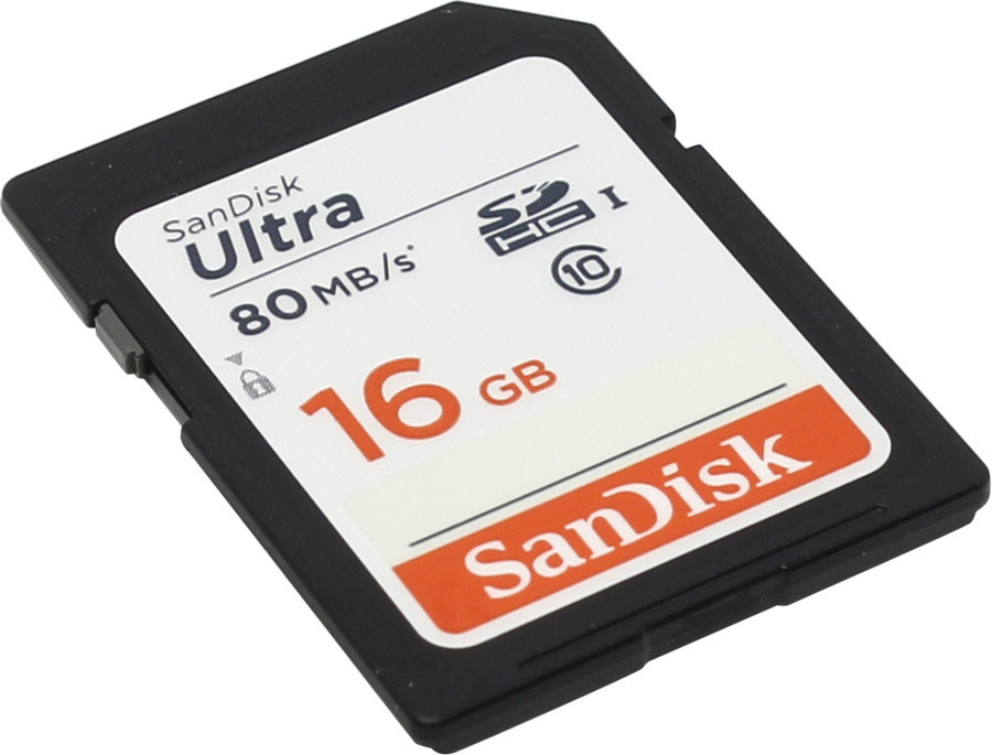 Карта памяти SanDisk Ultra SDSDUNC-016G-GN6IN SDHC Memory Card 16Gb UHS-I U1 Class10 - фото 1 - id-p225105571