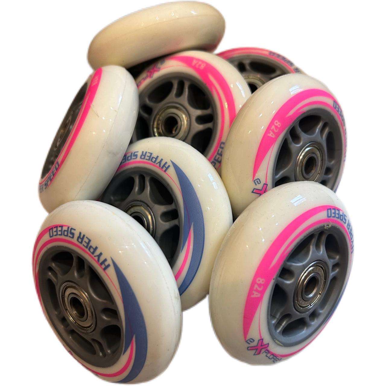 Комплект колес 80мм для роликовых коньков 8 штук с подшипниками ABEC-7 - фото 1 - id-p225105591