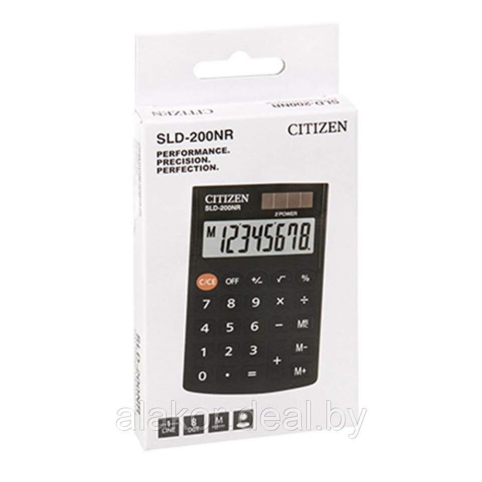 Калькулятор карманный CITIZEN SLD-200 NR, 8-разрядный, 98х162х10 мм, черный - фото 3 - id-p225108948