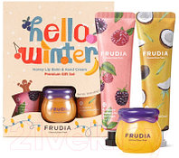 Набор косметики для лица и тела Frudia Hello Winter Малина/кокос Бальзам д/губ 10мл+Крем д/рук 2x30мл