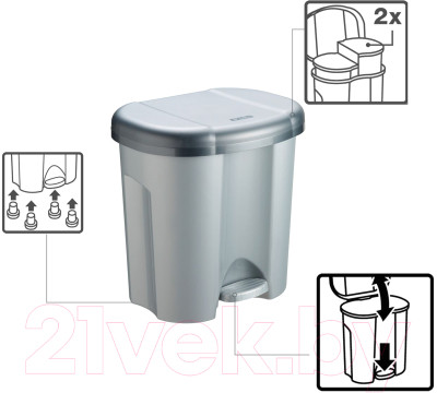 Система сортировки мусора Rotho Duo / 1760108080 - фото 4 - id-p225111314