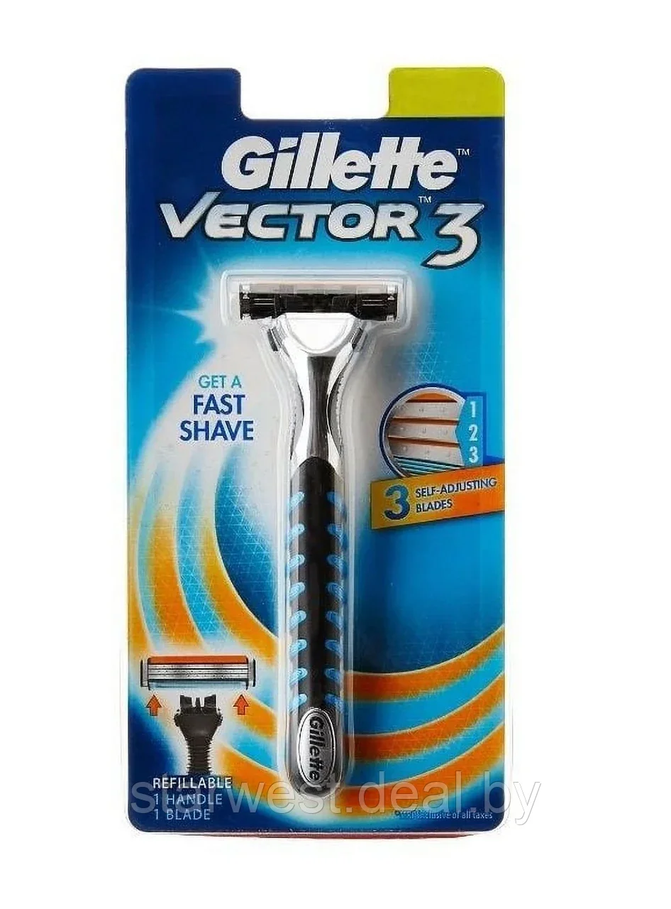 Gillette Vector 3 / Sensor 3 с 1 кассетой Бритва / Станок для бритья мужской - фото 1 - id-p225111391