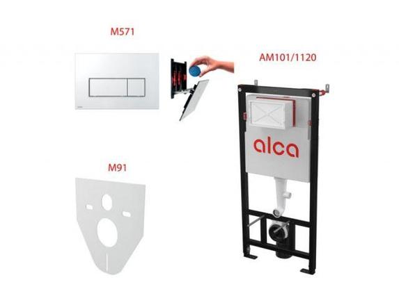 Инсталляционный сет 4 в 1 с кнопкой M571, Alcaplast, фото 2