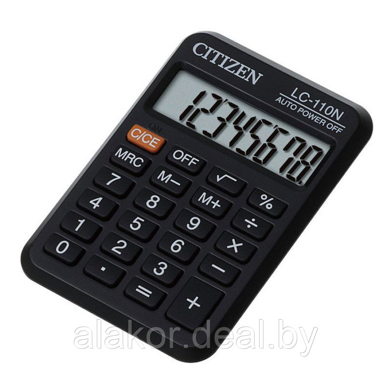 Калькулятор карманный CITIZEN LC-110NR, 8-разрядный 87х58х12 мм, черный - фото 1 - id-p225110461