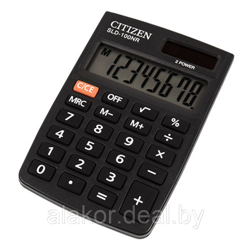 Калькулятор карманный Citizen SLD-100 NR, 8-разрядный 88х58х10 мм, черный - фото 1 - id-p225120513