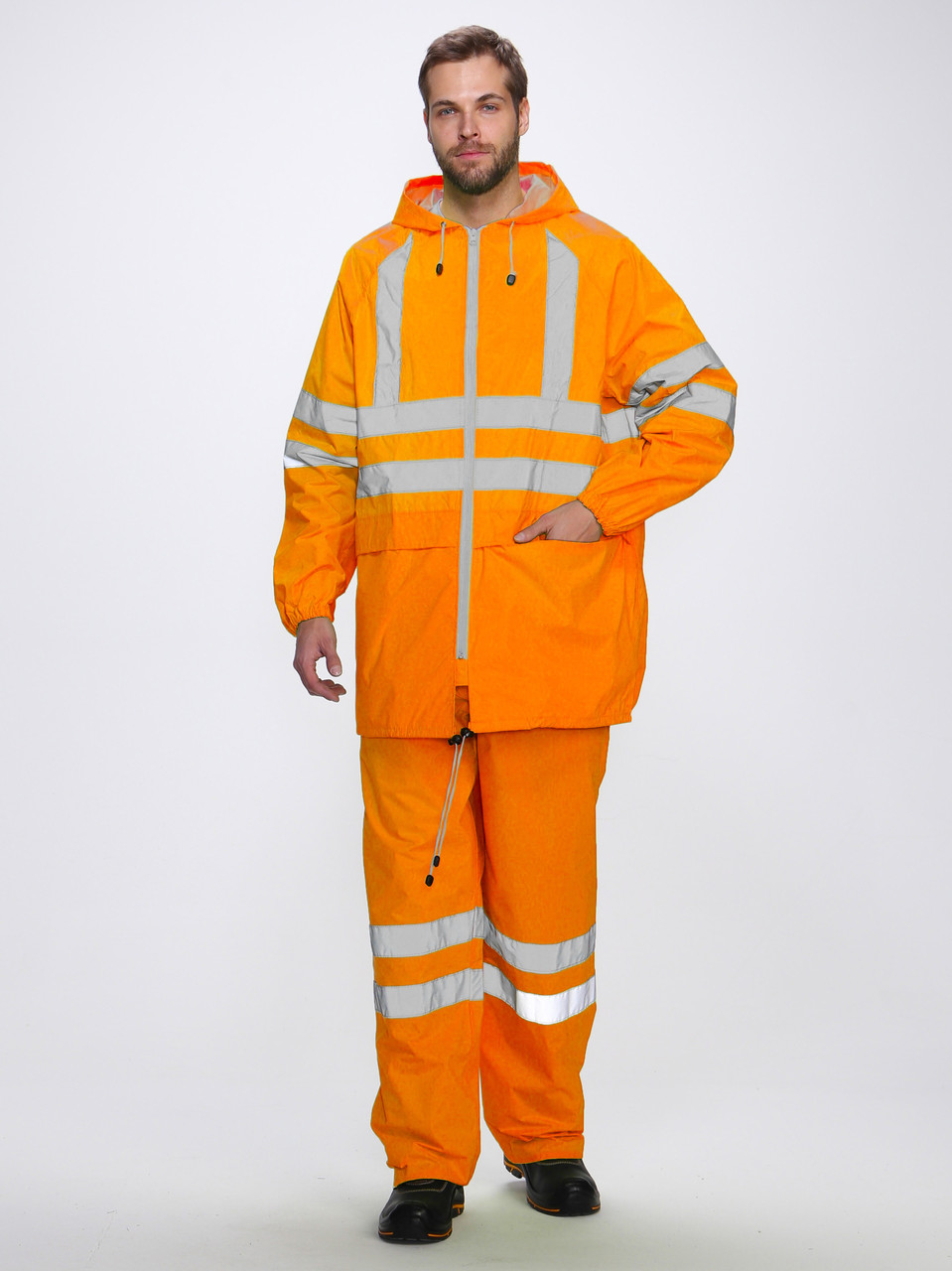 Костюм влагозащитный сигнальный СОП (ПВХ,200) брюки, оранжевый - фото 1 - id-p225122272