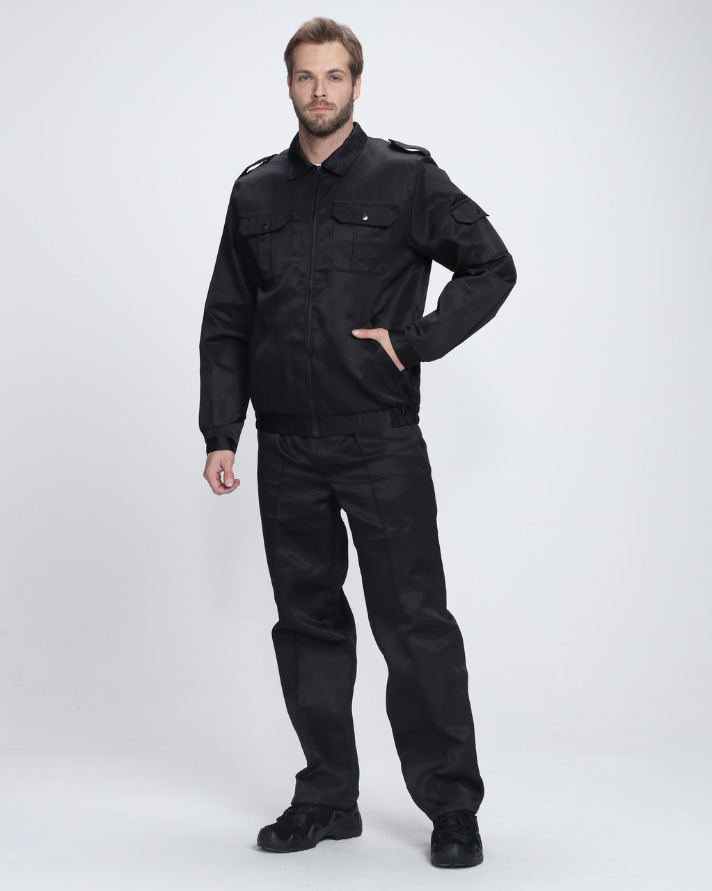 Костюм Дозор (тк.Смесовая,210) брюки, черный - фото 1 - id-p225122974