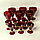 Рюмки (набор) из рубинового стекла с позолотой, винтаж, Чехословакия, Богемия, фото 3