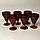 Рюмки (набор) из рубинового стекла с позолотой, винтаж, Чехословакия, Богемия, фото 6