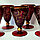 Рюмки (набор) из рубинового стекла с позолотой, винтаж, Чехословакия, Богемия, фото 8