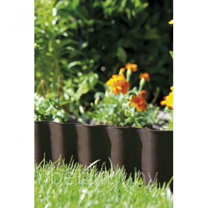 Бордюрная лента садовая газонная волнистая коричневая Bradas 9 м х 20 см - фото 3 - id-p225123198