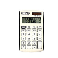 Калькулятор карманный Citizen SLD-322BK, 8-разрядный 105х64х9 мм, белый/черный