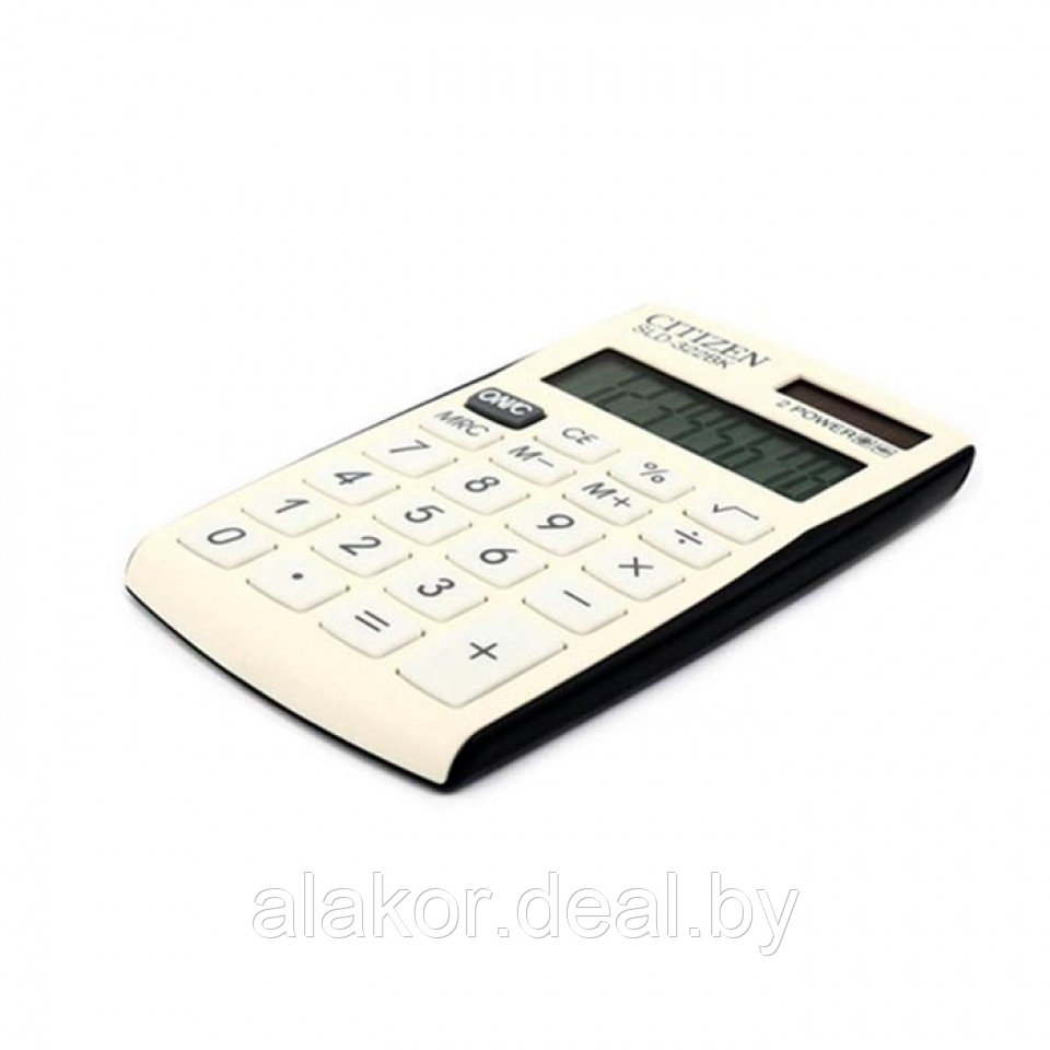 Калькулятор карманный Citizen SLD-322BK, 8-разрядный 105х64х9 мм, белый/черный - фото 2 - id-p225123451