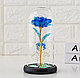 Вечная Роза в стеклянном абажуре голубая SiPL, фото 5