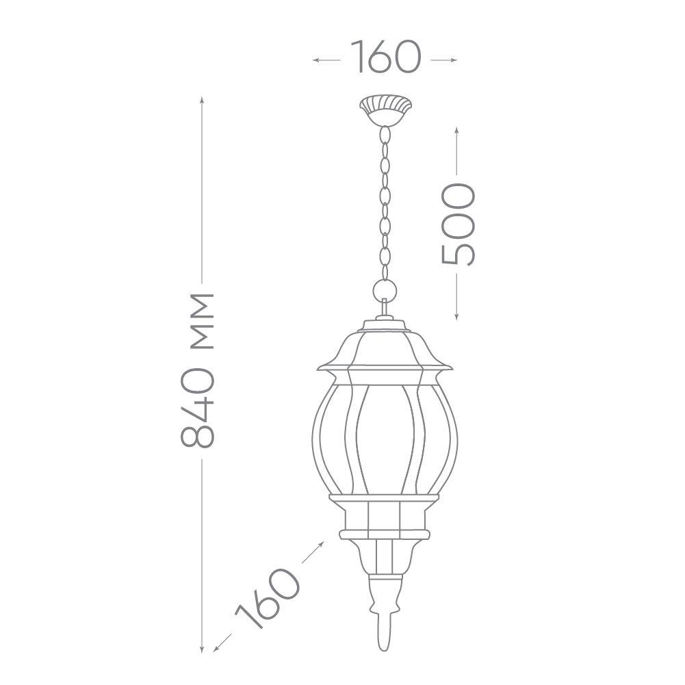 Уличный подвесной светильник Feron 8105 1*100W, E27, 230V, IP44, черный - фото 3 - id-p119519824