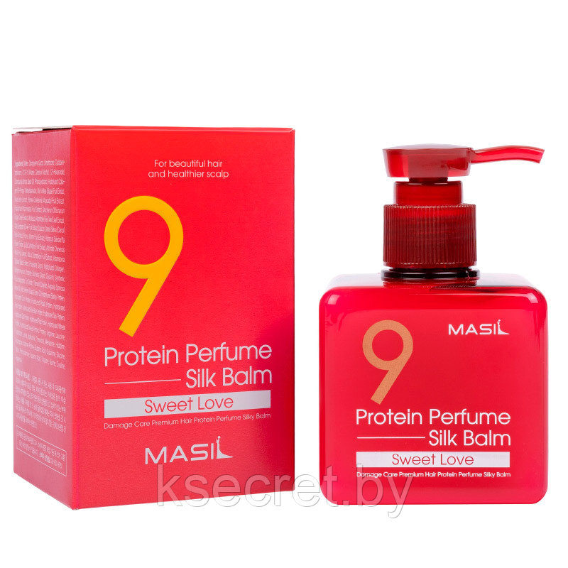 Несмываемый протеиновый бальзам для волос Masil 9 Protein Perfume Silk Balm Sweet Love 180 мл - фото 1 - id-p225124354
