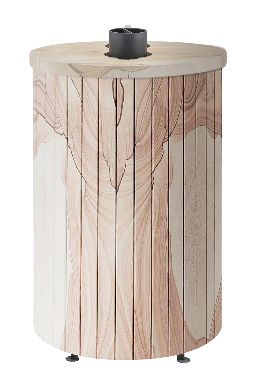 Печь банная Ферингер Уют-18 "Окаменевшее дерево" перенесённый рисунок - фото 2 - id-p225124377