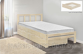 Кровать полуторная Хуторянка (Село) 120х190 для покраски с ящиками