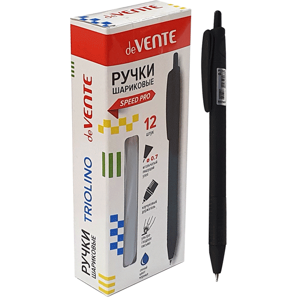 Ручка шариковая автоматическая "deVENTE. Triolino Soft""синяя, 0,7 мм, чернила на масл. основе, корпус Soft