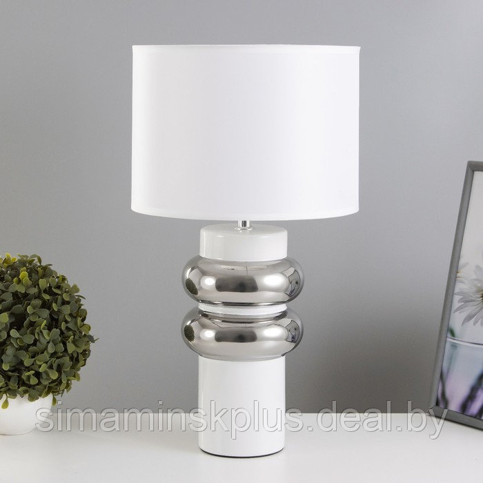 Настольная лампа "Ленди" Е27 40Вт бело-хромовый 25х25х46,5 см RISALUX - фото 1 - id-p225125156