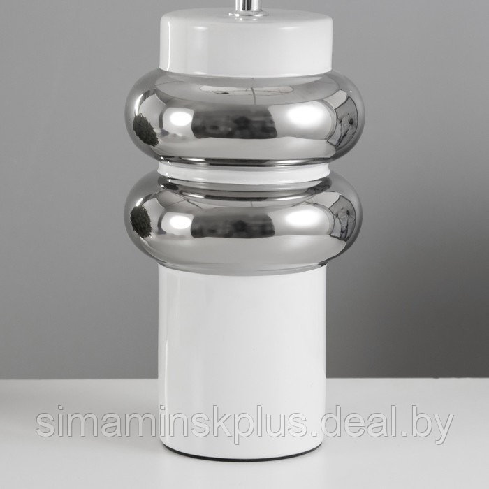 Настольная лампа "Ленди" Е27 40Вт бело-хромовый 25х25х46,5 см RISALUX - фото 3 - id-p225125156