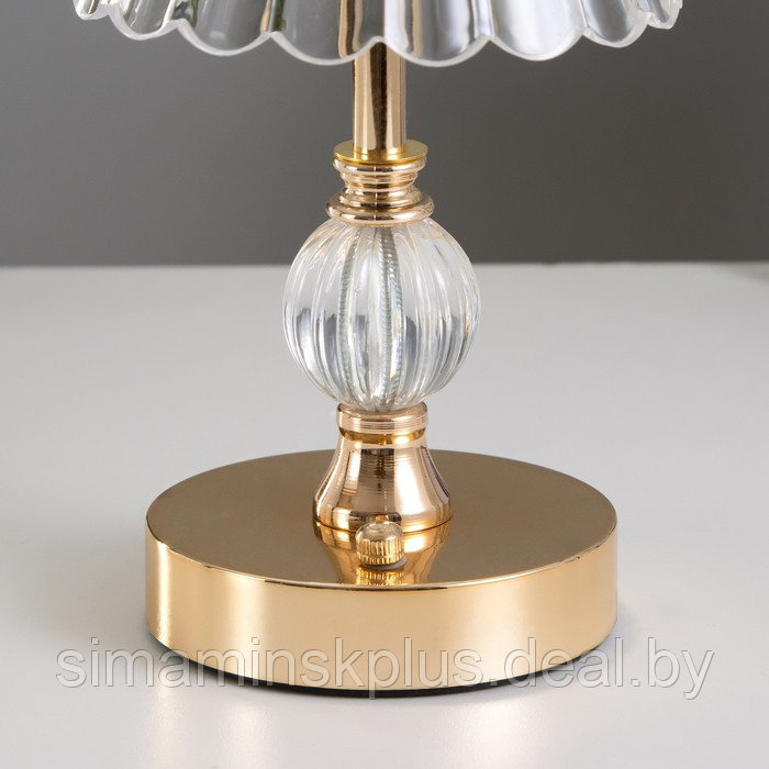 Настольная лампа сенсорная "Асфира" LED 10Вт АКБ золото 12х12х30 см - фото 7 - id-p225125159