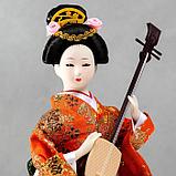 Кукла коллекционная "Гейша с музыкальным инструментом" 32х12,5х12,5 см, фото 5