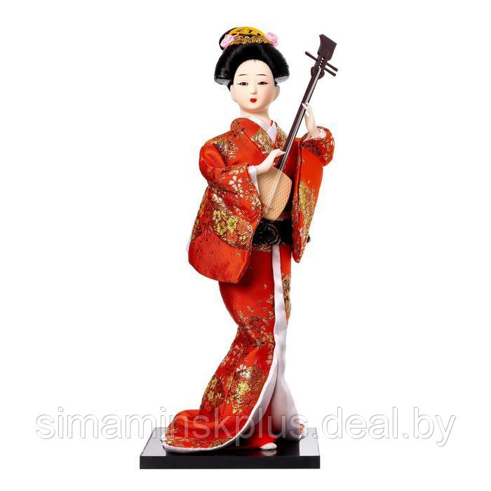 Кукла коллекционная "Гейша с музыкальным инструментом" 32х12,5х12,5 см - фото 6 - id-p225125325