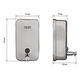 Диспенсер для жидкого мыла BXG "SD H1-1000M", 1 л, ручной, металл, серебристый, матовый, фото 2
