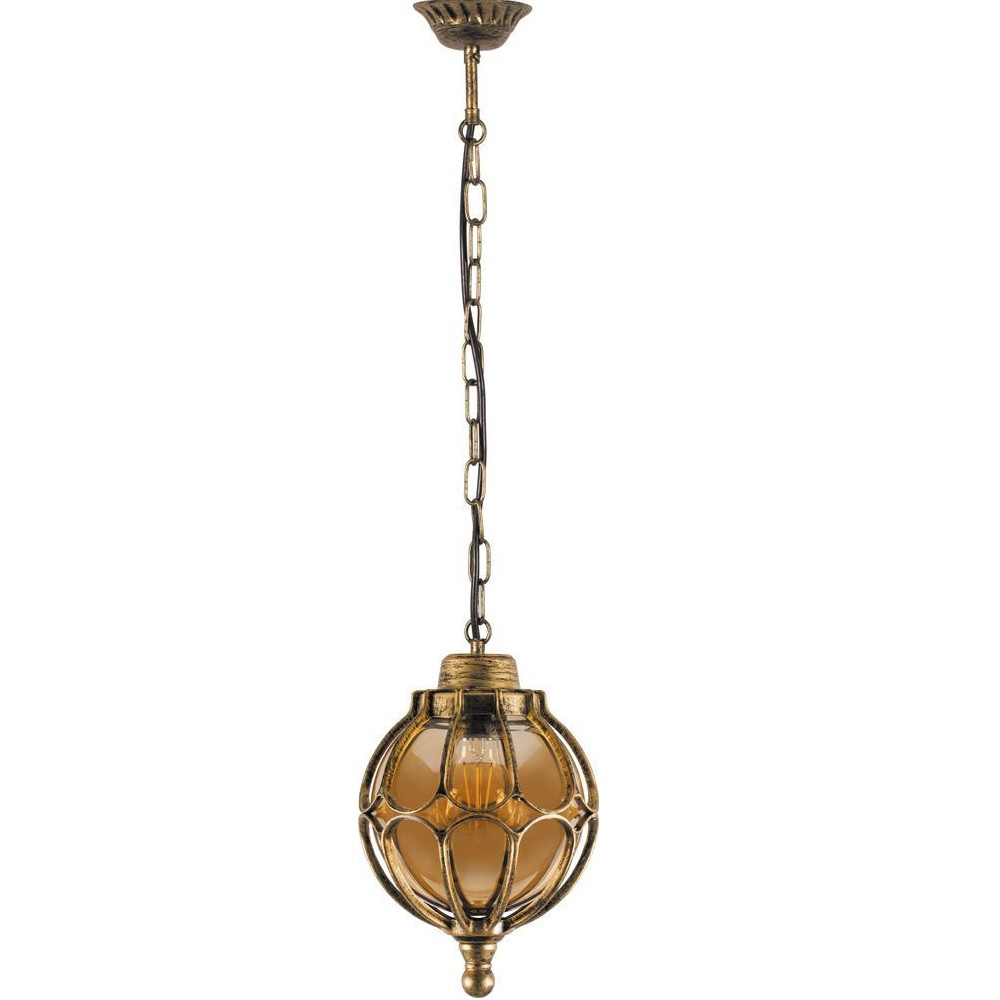 Светильник уличный подвесной PL3705 «Версаль» малый IP44, черное золото (НСУ)