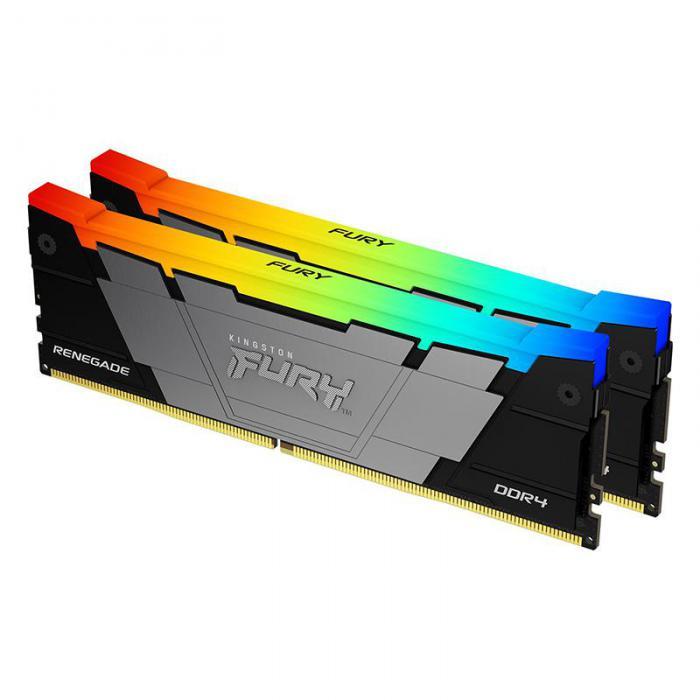 Модуль памяти Kingston Fury Renegade RGB RTL Gaming DDR4 DIMM 3200MHz PC4-25600 CL16 - 32Gb Kit (2x16Gb) - фото 1 - id-p225126661