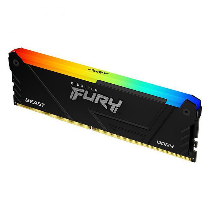 Модуль памяти Kingston Fury Beast RGB RTL Gaming DDR4 DIMM 3600MHz PC4-28800 CL18 - 16Gb KF436C18BB2A/16 - фото 1 - id-p225126663