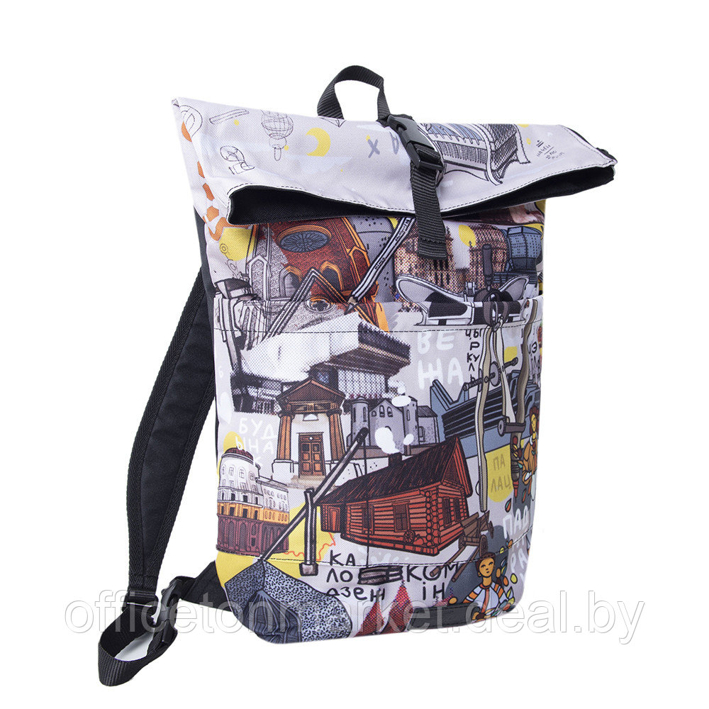 Рюкзак молодежный "Архитектура, черный" двусторонний, разноцветный - фото 3 - id-p225129074